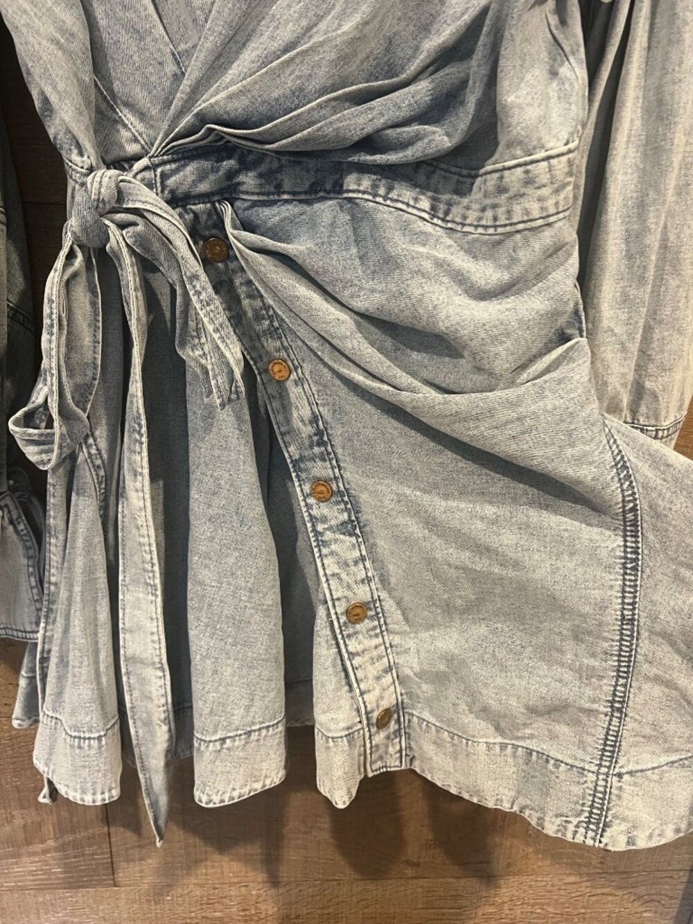 Zimmermann Rebellion Denim Wrap Mini dress size AU 2/ US 8 - Picture 6 of 12